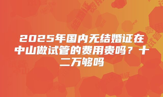2025年国内无结婚证在中山做试管的费用贵吗？十二万够吗