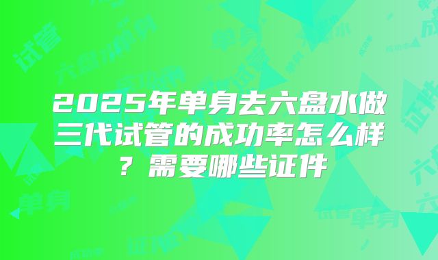 2025年单身去六盘水做三代试管的成功率怎么样?需要哪些证件