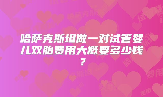 哈萨克斯坦做一对试管婴儿双胎费用大概要多少钱?