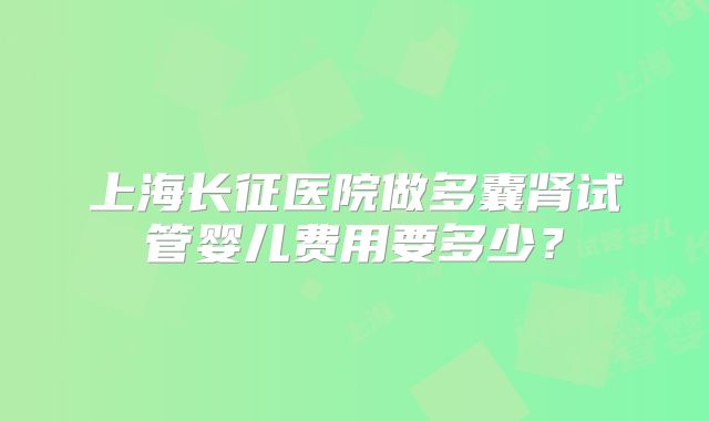 上海长征医院做多囊肾试管婴儿费用要多少?