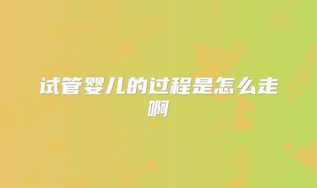 试管婴儿的过程是怎么走啊