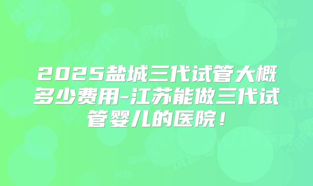 2025盐城三代试管大概多少费用-江苏能做三代试管婴儿的医院！