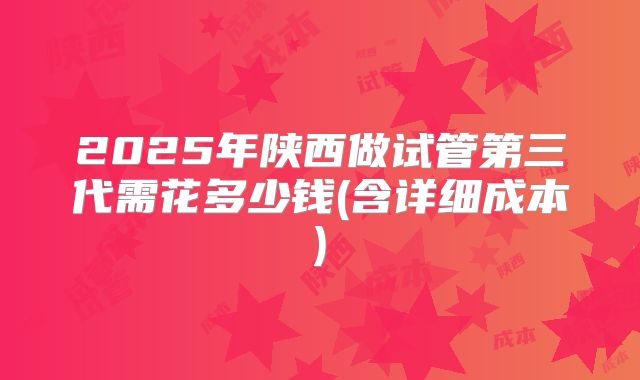 2025年陕西做试管第三代需花多少钱(含详细成本)