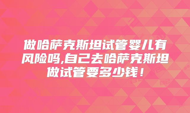 做哈萨克斯坦试管婴儿有风险吗,自己去哈萨克斯坦做试管要多少钱！
