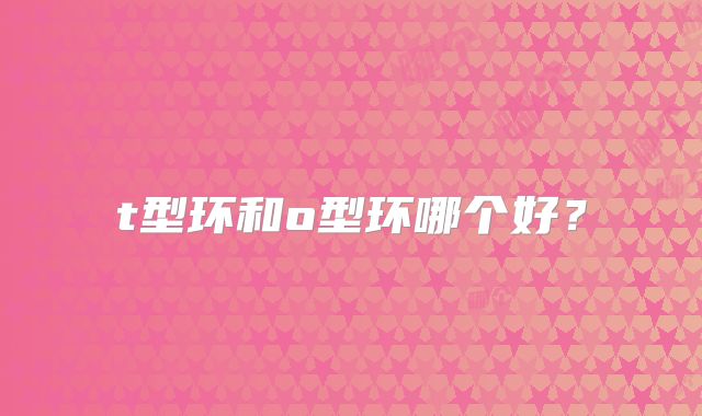 t型环和o型环哪个好?