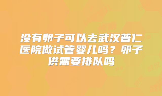 没有卵子可以去武汉普仁医院做试管婴儿吗？卵子供需要排队吗