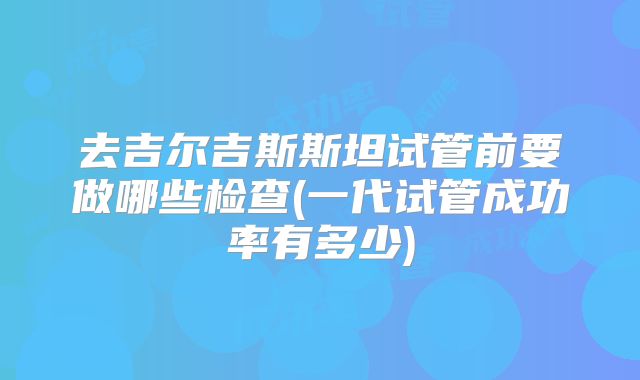 去吉尔吉斯斯坦试管前要做哪些检查(一代试管成功率有多少)