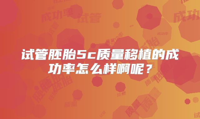 试管胚胎5c质量移植的成功率怎么样啊呢？