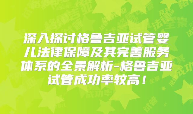 深入探讨格鲁吉亚试管婴儿法律保障及其完善服务体系的全景解析-格鲁吉亚试管成功率较高！