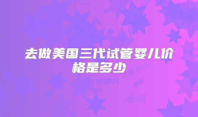 去做美国三代试管婴儿价格是多少