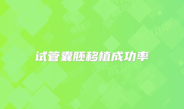 试管囊胚移植成功率