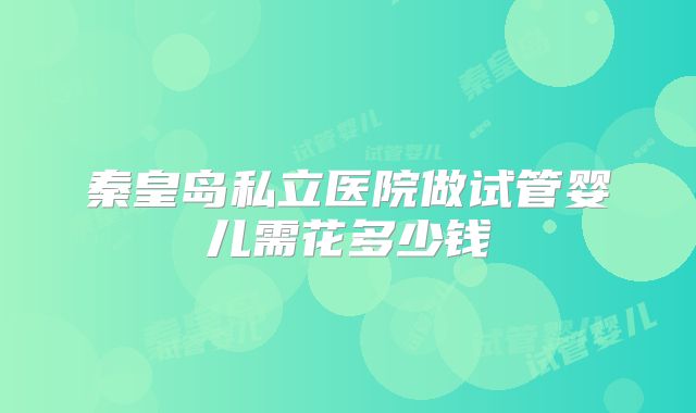 秦皇岛私立医院做试管婴儿需花多少钱