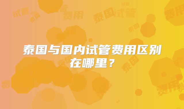 泰国与国内试管费用区别在哪里？