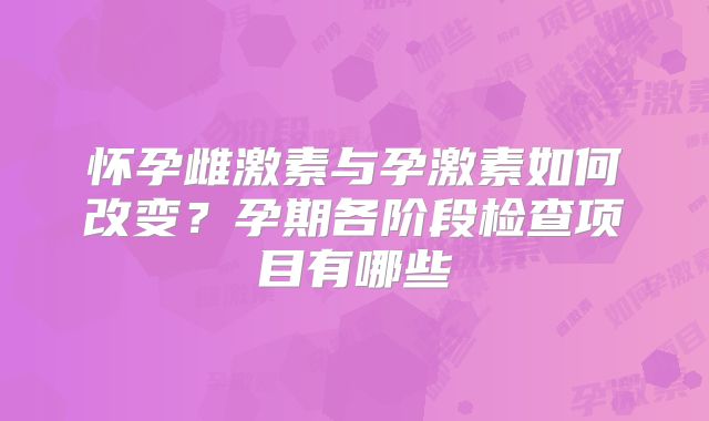 怀孕雌激素与孕激素如何改变?孕期各阶段检查项目有哪些