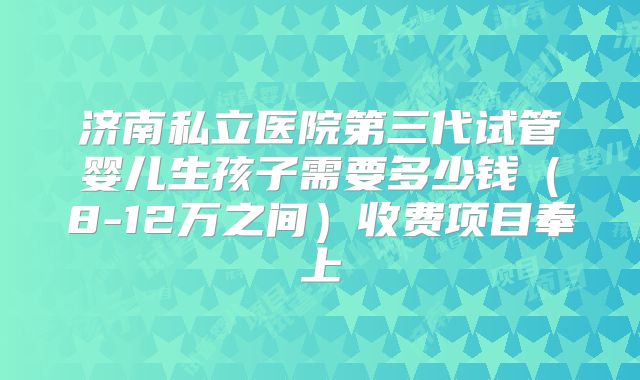 济南私立医院第三代试管婴儿生孩子需要多少钱（8-12万之间）收费项目奉上