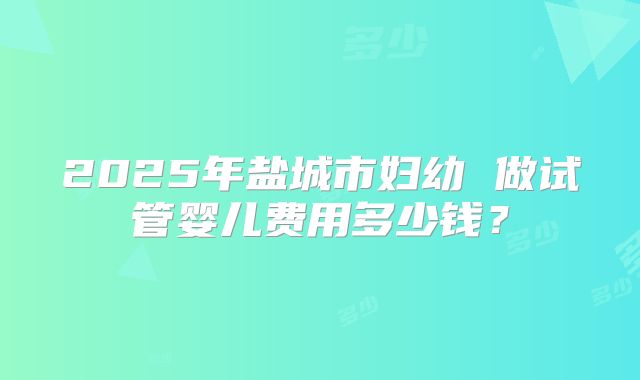 2025年盐城市妇幼 做试管婴儿费用多少钱?