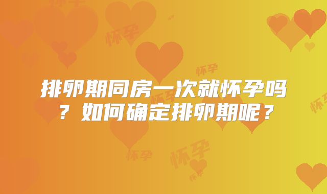 排卵期同房一次就怀孕吗?如何确定排卵期呢?