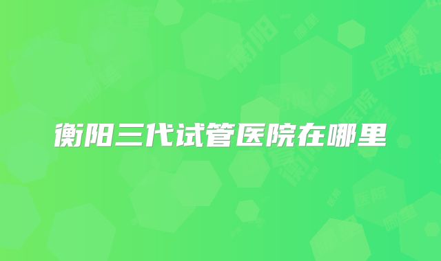 衡阳三代试管医院在哪里