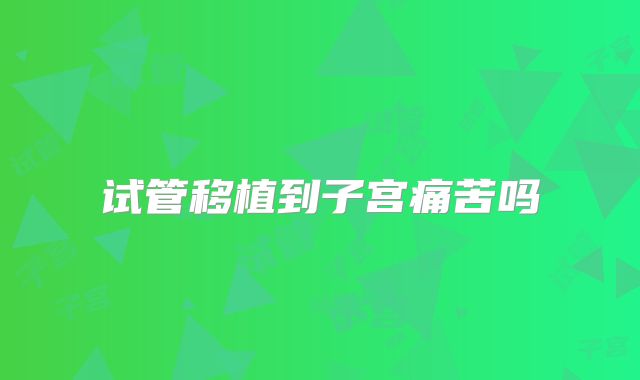 试管移植到子宫痛苦吗