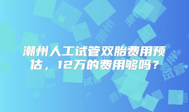 潮州人工试管双胎费用预估，12万的费用够吗？