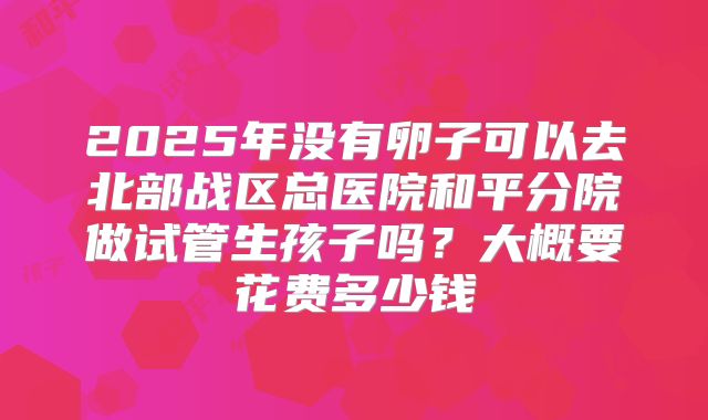 2025年没有卵子可以去北部战区总医院和平分院做试管生孩子吗？大概要花费多少钱