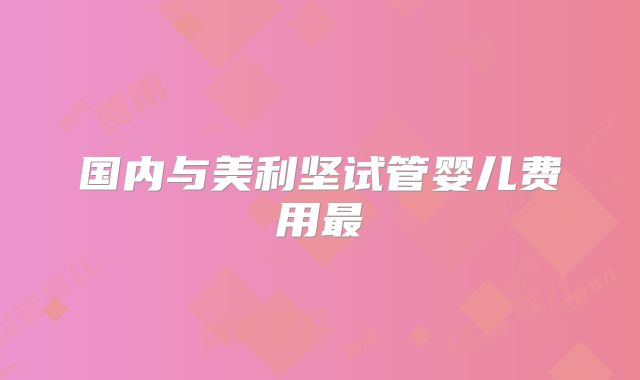 国内与美利坚试管婴儿费用最