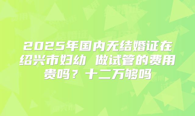 2025年国内无结婚证在绍兴市妇幼 做试管的费用贵吗？十二万够吗