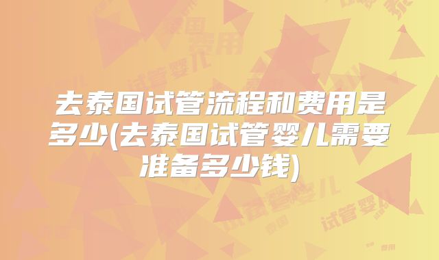 去泰国试管流程和费用是多少(去泰国试管婴儿需要准备多少钱)
