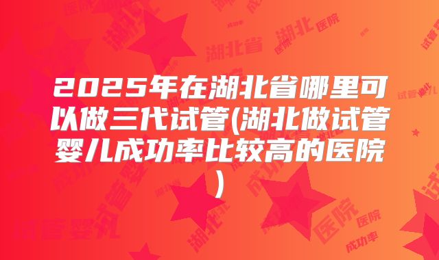2025年在湖北省哪里可以做三代试管(湖北做试管婴儿成功率比较高的医院)
