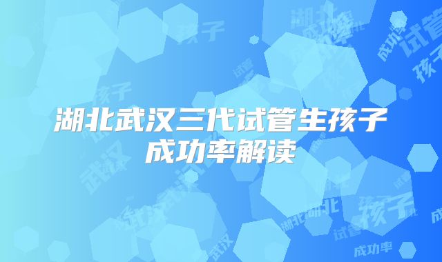 湖北武汉三代试管生孩子成功率解读