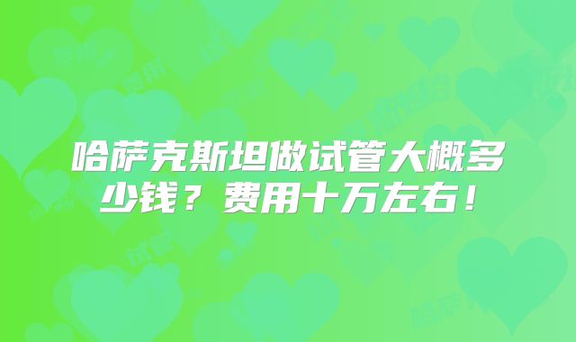 哈萨克斯坦做试管大概多少钱？费用十万左右！