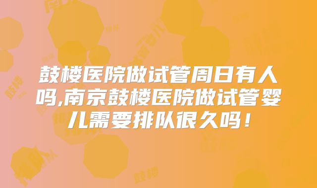 鼓楼医院做试管周日有人吗,南京鼓楼医院做试管婴儿需要排队很久吗！