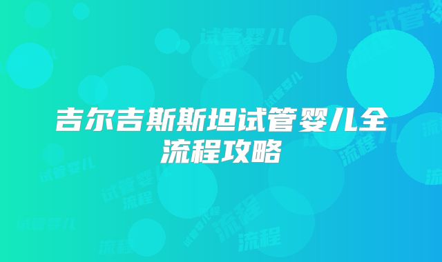 吉尔吉斯斯坦试管婴儿全流程攻略