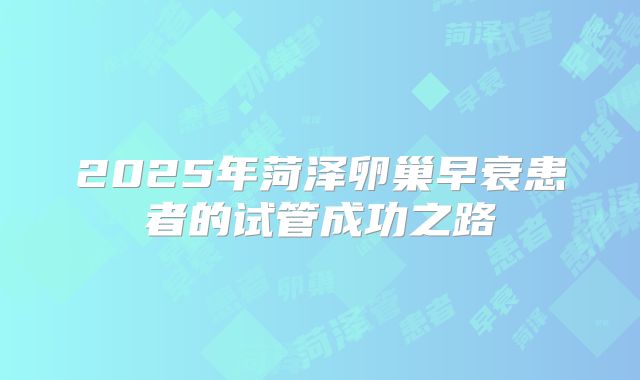 2025年菏泽卵巢早衰患者的试管成功之路