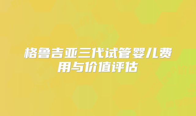 格鲁吉亚三代试管婴儿费用与价值评估