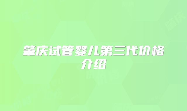 肇庆试管婴儿第三代价格介绍