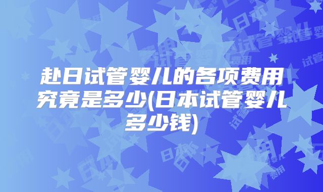 赴日试管婴儿的各项费用究竟是多少(日本试管婴儿多少钱)