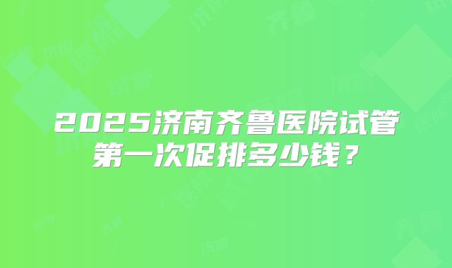 2025济南齐鲁医院试管第一次促排多少钱?