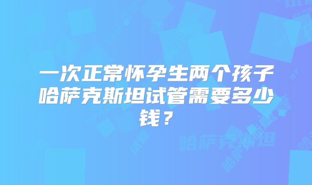 一次正常怀孕生两个孩子哈萨克斯坦试管需要多少钱？