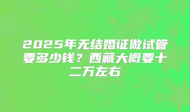 2025年无结婚证做试管要多少钱?西藏大概要十二万左右