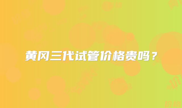 黄冈三代试管价格贵吗?