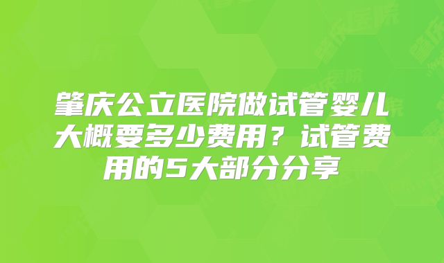 肇庆公立医院做试管婴儿大概要多少费用？试管费用的5大部分分享