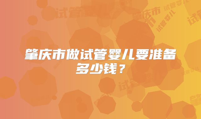 肇庆市做试管婴儿要准备多少钱？