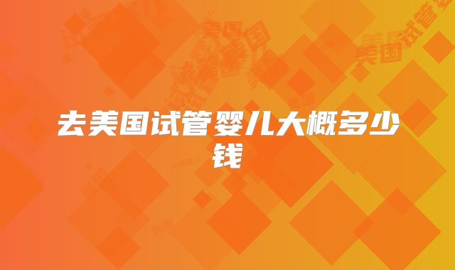 去美国试管婴儿大概多少钱