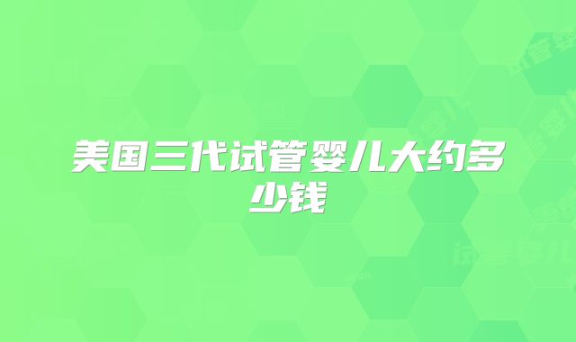 美国三代试管婴儿大约多少钱