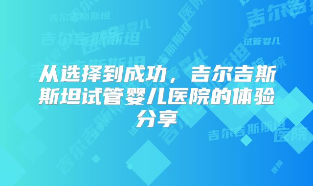 从选择到成功，吉尔吉斯斯坦试管婴儿医院的体验分享