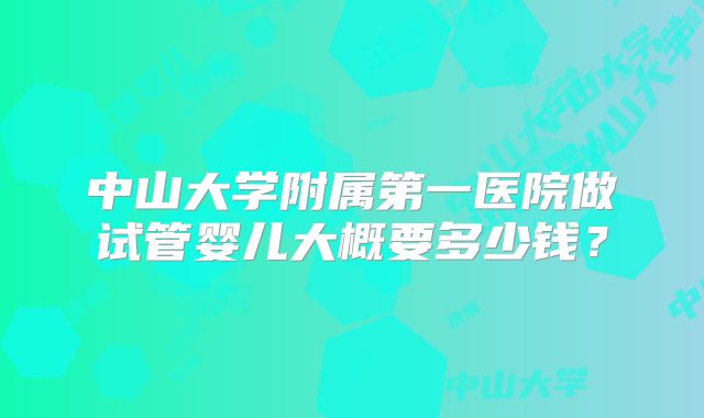 中山大学附属第一医院做试管婴儿大概要多少钱?