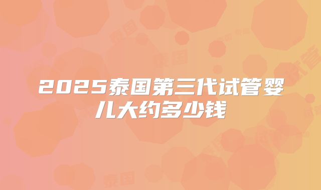 2025泰国第三代试管婴儿大约多少钱