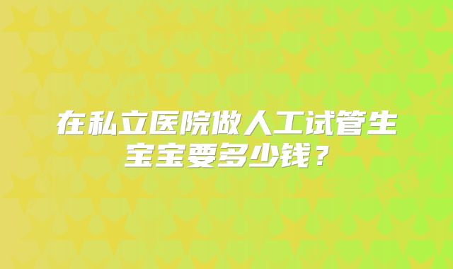 在私立医院做人工试管生宝宝要多少钱？