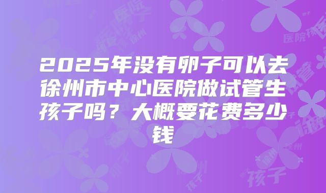 2025年没有卵子可以去徐州市中心医院做试管生孩子吗?大概要花费多少钱